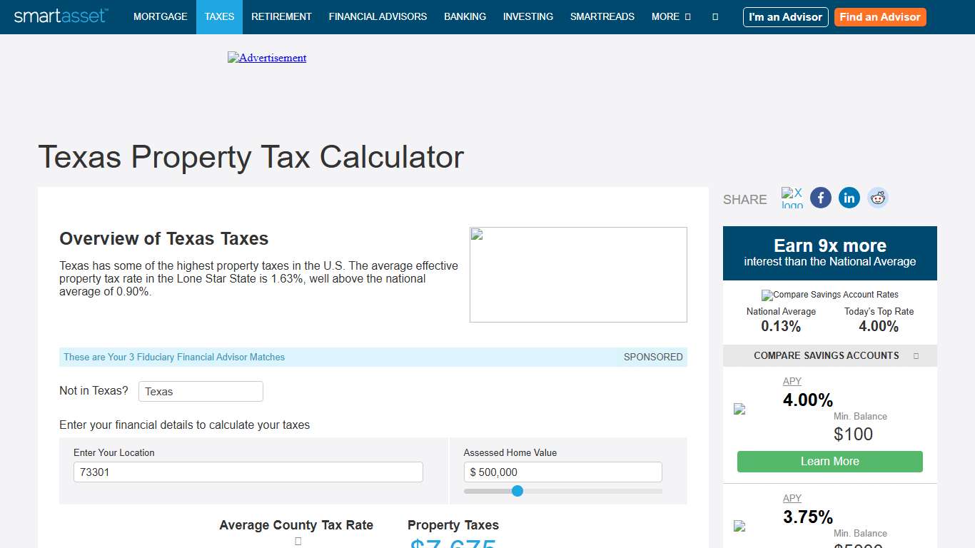 Texas Property Tax Calculator - SmartAsset